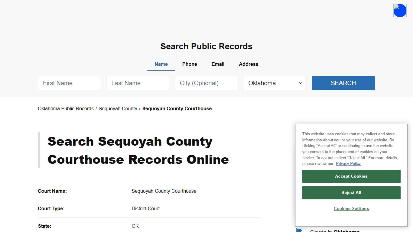 Sequoyah County Courthouse - Sequoyah - Oklahoma - TPI